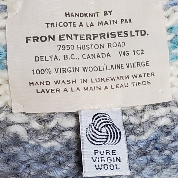 Vintage Wool Made in Canada Women's Button Sweater Cardigan Fair Isle Nordic M/L - Picture 5 of 10